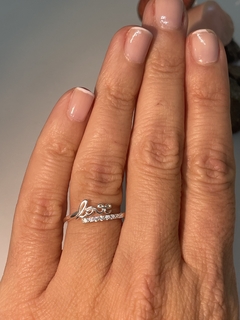 ANILLO AJUSTABLE DE PLATA CON PALABRA LOVE regalo para mujer, adolescente y niña, hecho en Italia en internet