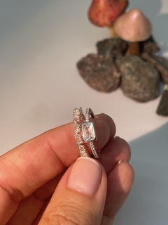 ANILLO AJUSTABLE DE PLATA DOBLE CON ZC DOUBLE 1000regalo para mujer, adolescente y niña, hecho en Italia en internet