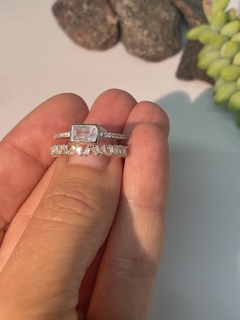 ANILLO AJUSTABLE DE PLATA DOBLE CON ZC DOUBLE 1000regalo para mujer, adolescente y niña, hecho en Italia en internet