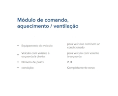 Módulo de comando, aquecimento ventilação Mercedes 210 870 02 10 / 202 820 73 10 / 210 820 62 10 Original Oem na internet