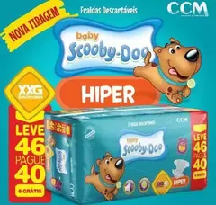 FRALDA DESCARTAVEL BABY SCOOBY DOO HYPER 1 PACOTE TAMANHO XXG COM 46UN - comprar online