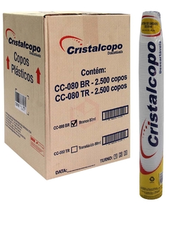 Copo Descartável 80 ML 2.500UN Cristalcopo