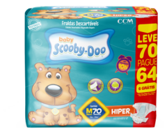 FRALDA DESCARTAVEL BABY SCOOBY DOO HYPER 1 PACOTE TAMANHO M COM 70UN