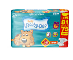 FRALDA DESCARTAVEL BABY SCOOBY DOO HYPER 1 PACOTE TAMANHO P COM 81UN - comprar online