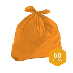 Saco de Lixo 60L 100Un Laranja