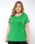 Blusa Malha Lisa Plus Size Verde Bandeira - TuttiStore | Moda Feminina Casual