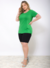 Blusa Malha Lisa Plus Size Verde Bandeira na internet