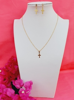 Conjunto colar com brinco Ref. 1220 2 Religioso