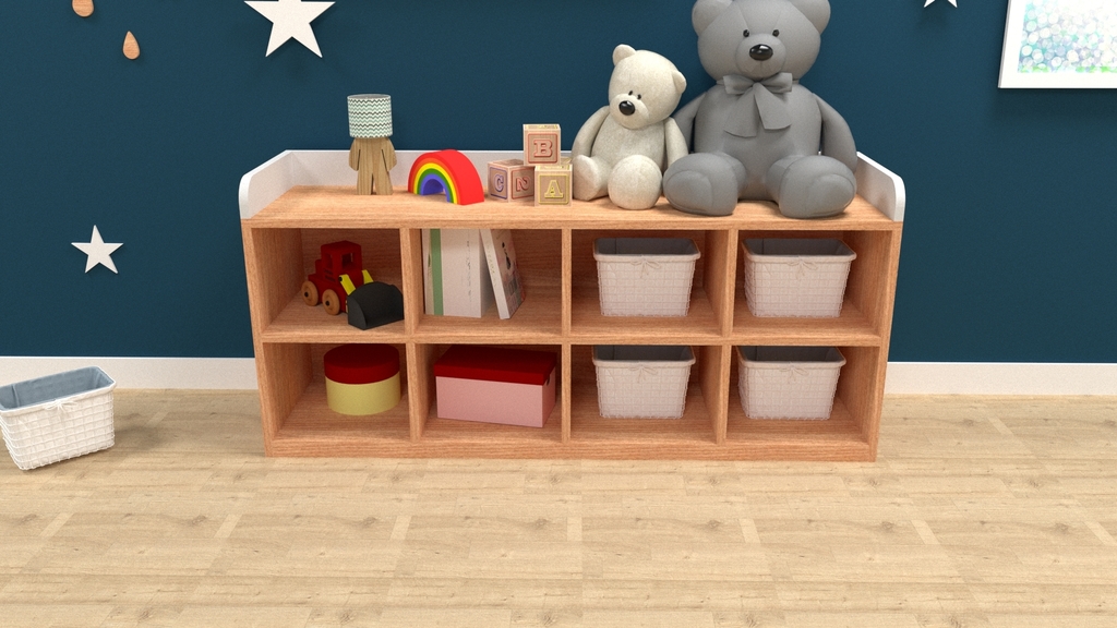 Mueble organizador de juguetes - 4 huecos