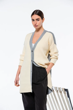 CARDIGAN PANAMA OFF WHITE - El Almacén de Adriana Kuntz