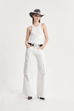 PANTALON CARGO GIGI WHITE