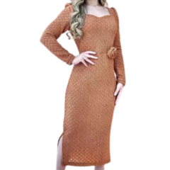 Vestido Midi Manga Longa 80210 Joyaly - comprar online