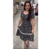 Vestido Laise Preto e branco Maria Amore 00415