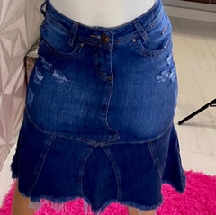 Saia Jeans com recortes Zagnetron Moda Evangélica 20145 - comprar online