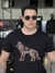 Camiseta Acostamento Casual Lobo Frontal Bordado Masculino - comprar online