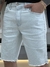 Bermuda Acostamento Jeans Masculino Desfiado Masculino Branco