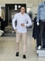 Camisa Acostamento Manga Longa Slim Tricoline Fio 50 Lobo Bordado Masculino Branco na internet
