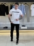 Camiseta Armani Exchange Regular Fit Faixa Black Emborrachado Lettering Vazado Masculino na internet