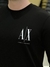 Camiseta Armani Exchange Manga Longa Logo Assinatura Estampado Masculino Preto na internet