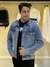 Jaqueta Acostamento Jeans Costura Amarelo Lobo Metal Masculino Azul Claro - loja online