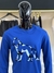 Camiseta Acostamento Touch Manga Longa Contorno Lobo Textura Veludo Masculino Azul Zafira - comprar online