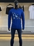 Camiseta Acostamento Touch Manga Longa Contorno Lobo Textura Veludo Masculino Azul Zafira na internet