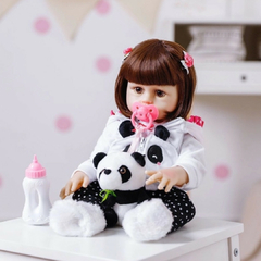 Boneca Bebê Realista Maitê Panda Silicone Pode dar Banho Com 10 Acessórios Brink+ - loja online