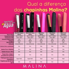 Piastra Pranchinha Cabelo Não Sai Com Água Malina Original - Importados da Malu