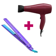 Kit Secador de Cabelo Light + Prancha Alisadora Bloom Gama