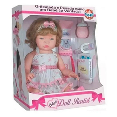 Boneca Bebê Reborn Kayla Parece de Verdade Pode Dar Banho Com Acessórios - comprar online