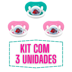 Imagem do Kit 3 Chupeta Bico Redondo Silicone Mamita Escolha A Cor Acima 6 Meses