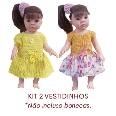 Kit 2 Vestidinhos Boneca Bebê Reborn ou Baby Alive 25 a 37cm