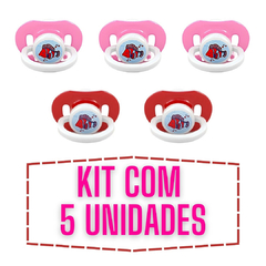 Kit 5 Chupeta Bico Redondo Silicone Mamita Escolha A Cor Acima 6 Meses - loja online