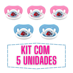 Kit 5 Chupeta Bico Redondo Silicone Mamita Escolha A Cor Acima 6 Meses - comprar online