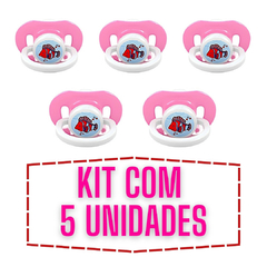 Kit 5 Chupeta Bico Redondo Silicone Mamita Escolha A Cor Acima 6 Meses