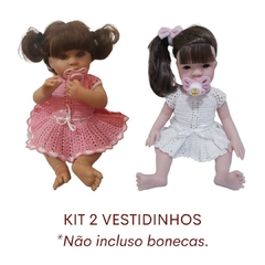 Kit 2 Vestidinhos Boneca Bebê Reborn ou Baby Alive 25 a 37cm - Importados da Malu