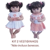 Kit 2 Vestidinhos Boneca Bebê Reborn ou Baby Alive 25 a 37cm