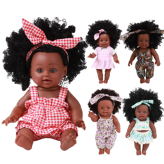 Imagem do Boneca Reborn Africana Black Power Negra Afro Bebê Realista