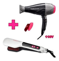 Kit Secador De Cabelo 110v-2300w + Prancha Com Escova Innova - comprar online