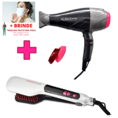 Kit Secador De Cabelo 2300w-220v + Prancha Com Escova Innova