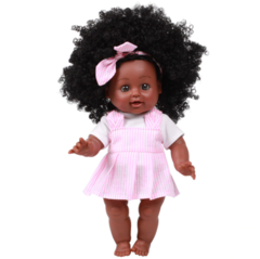 Boneca Reborn Africana Black Power Negra Afro Bebê Realista