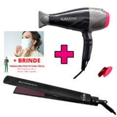 Kit Secador De Cabelo 110v - 2300w+ Prancha Bella Tourmaline