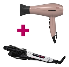 Kit Secador De Cabelo 220v 2000w+ Prancha Escova Multi Brush - Importados da Malu