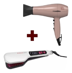 Kit Secador De Cabelo 220v 2000w + Prancha Escova Innova Duo - Importados da Malu