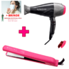 Kit Secador Cabelo 2300w- 110v+ Prancha Malina Pink Titanium