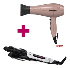 Kit Secador De Cabelo 220v 2000w+ Prancha Escova Multi Brush na internet