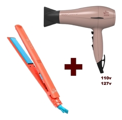 Kit Secador De Cabelo 2000w 127v+ Prancha Gama Bloom Laranja na internet