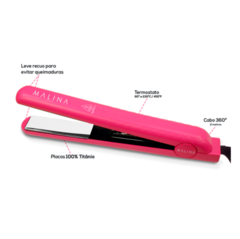 Kit Secador Cabelo 2300w- 110v+ Prancha Malina Pink Titanium