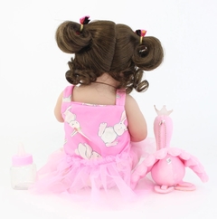 Bebê Realista Boneca Reborn Vestido Rosa 100% Silicone Macio - Importados da Malu