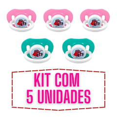 Imagem do Kit 5 Chupeta Bico Redondo Silicone Mamita Escolha A Cor Acima 6 Meses